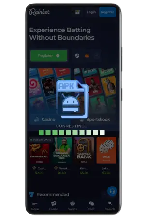 Rainbet Casino App installation progress screen