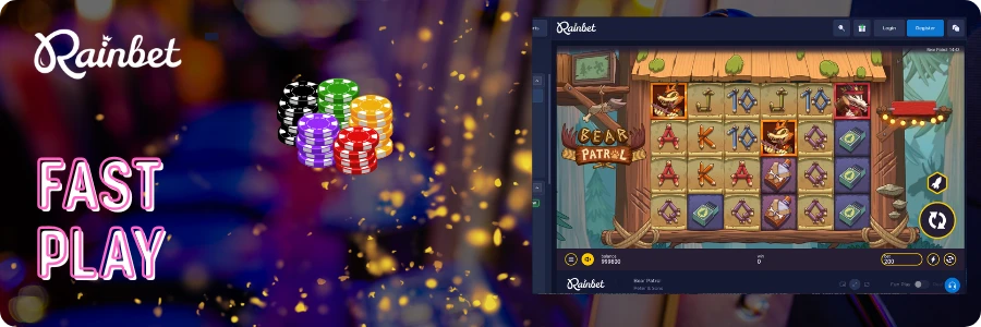 one tap gameplay on Rainbet